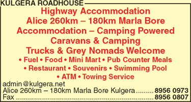 Kulgera Roadhouse - Accommodation in Bendigo 1