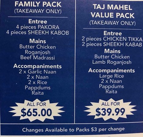 Taj Mahal Indian Restaurant - Accommodation in Bendigo 0